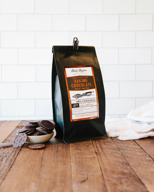 Bag of dark chocolate baking chips