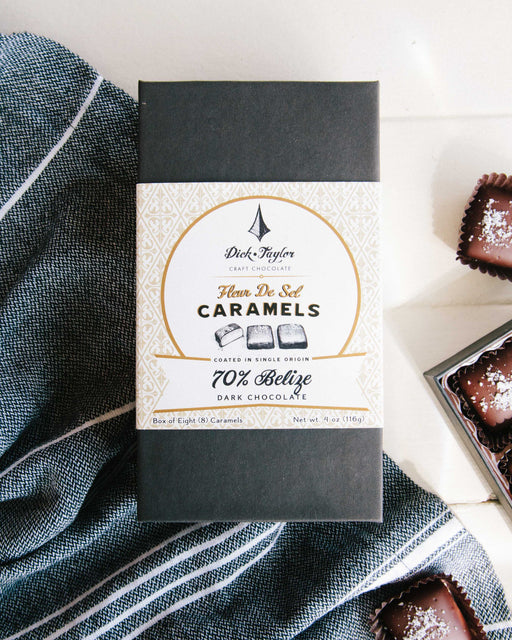 Box of chocolate coated caramels